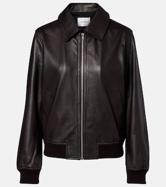 Hooded leather blouson jacket | Yves Salomon