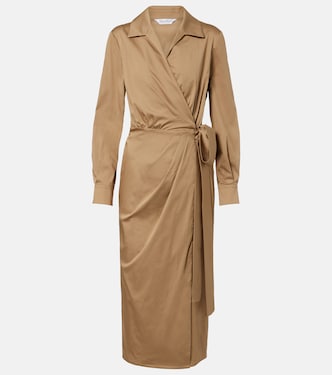 Beta cotton-blend satin wrap dress | Max Mara