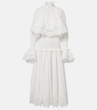 Alchemy lace-trimmed cotton poplin maxi dress | Zimmermann