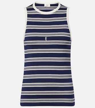 Cassandre striped cotton jersey tank top | Saint Laurent