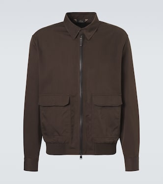Giacca blouson in seta con pelle | Brioni