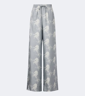 Printed silk satin wide-leg pants | Stella McCartney