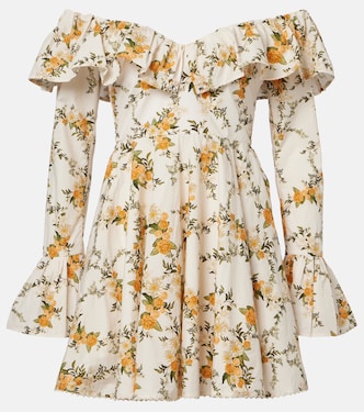 Verso off-shoulder floral cotton minidress | Agua by Agua Bendita