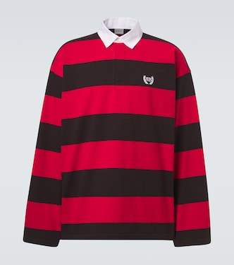 Oversized striped cotton jersey polo shirt | Balenciaga