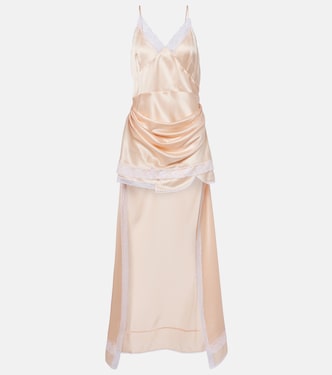 Lace-trimmed silk satin slip dress | Magda Butrym
