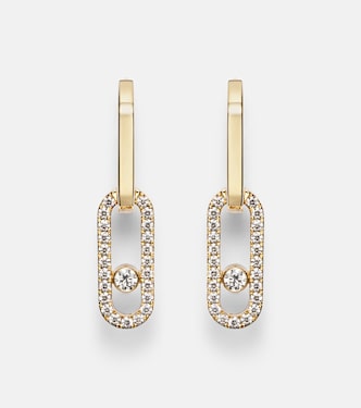 Move Link 18kt gold earrings with diamonds | Messika