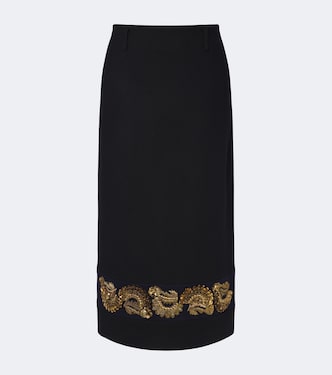 Gonna midi in twill di misto lana | Dries Van Noten