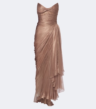Heidi pleated silk bustier gown | Maria Lucia Hohan