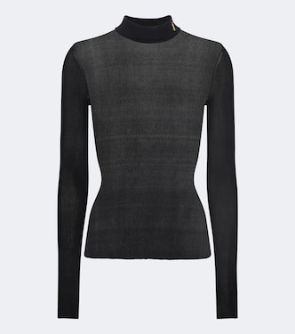 Monogram silk mockneck top | Saint Laurent