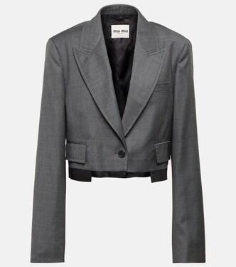 Cropped virgin wool blazer | Miu Miu