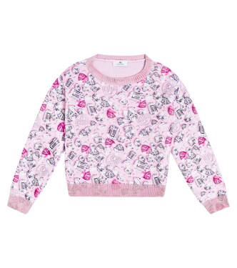 x Chiara Ferragni printed wool-blend sweater | Monnalisa