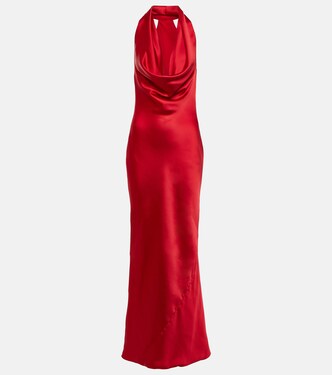 Halterneck satin gown | Norma Kamali
