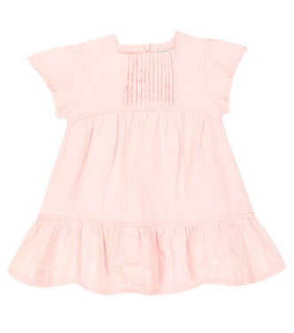 Baby pleated embroidered linen dress | Tartine et Chocolat