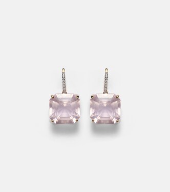 Boucles d'oreilles en or 14 ct, topaze et diamants | Mateo