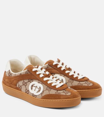 Interlocking G GG Canvas suede sneakers | Gucci