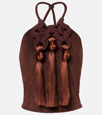 Knot-detail leather top | Johanna Ortiz