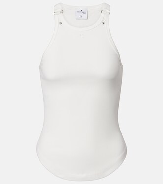 Buckle 90's ribbed-knit cotton tank top | Courrèges