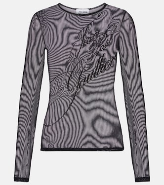 Logo sequined tulle top | Jean Paul Gaultier