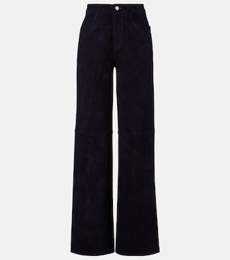 Pantalon ample Mytheo en daim à taille haute  | Stouls