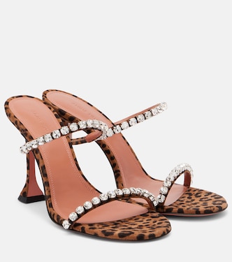 Bedruckte Sandalen Gigi 95 aus Veloursleder | Amina Muaddi