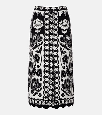 Floral Arabesque jacquard midi skirt | Farm Rio
