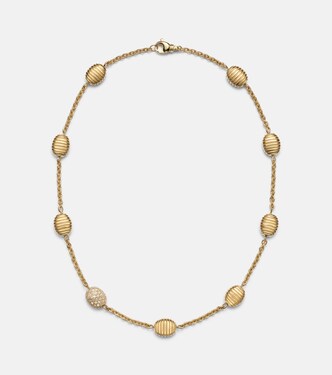 Isla Diamond Station 18kt gold (750/1000) necklace with diamonds | Pamela Zamore