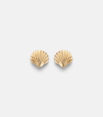Ohrringe Scallop Shell aus 14kt Gelbgold (585/1000) | Stone and Strand