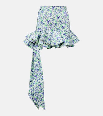 Ruffled floral jersey miniskirt | Rabanne