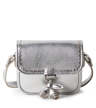Metallic leather crossbody bag | Bonpoint