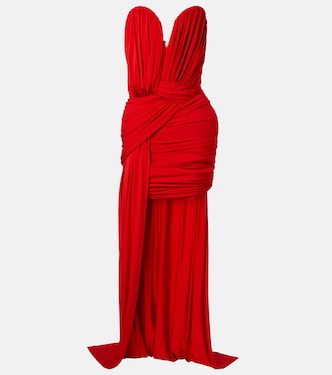 Draped crêpe jersey bustier dress | Stella McCartney