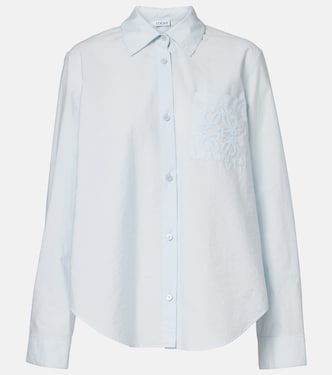 Paula's Ibiza Anagram cotton-blend poplin shirt | Loewe