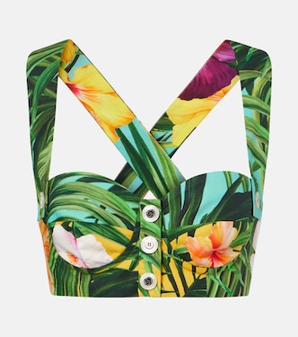 Floral cotton crop top | Dolce&Gabbana