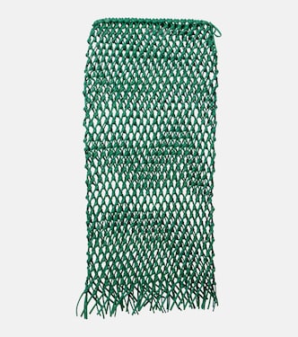 Nelaya macramé leather midi skirt | The Frankie Shop