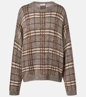 Checked sequined sweater | Brunello Cucinelli