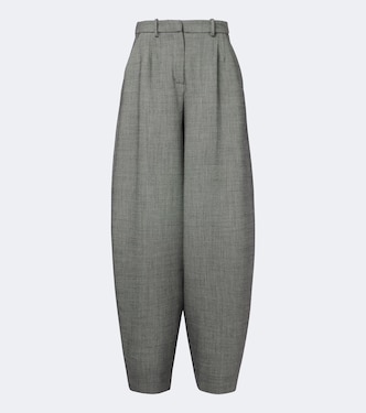 Herringbone wool-blend barrel-leg pants | Magda Butrym