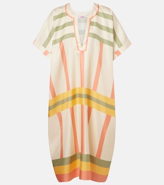 Ice striped silk twil kaftan | Eres
