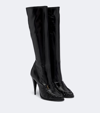 Le Loafer leather knee-high boots  | Saint Laurent
