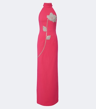 Starlight floral embellished crêpe gown | Rebecca Vallance