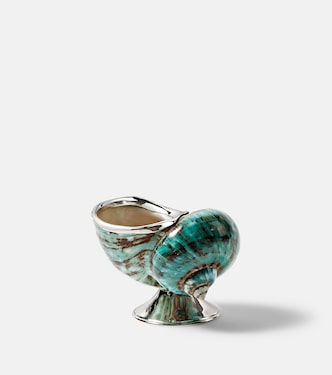 Shell sterling silver and jade shell sugar bowl | Tavares 1922