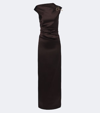 Vestido de fiesta de satén fruncido | Max Mara