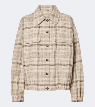 Checked cotton, silk, and hemp-blend jacket | Brunello Cucinelli