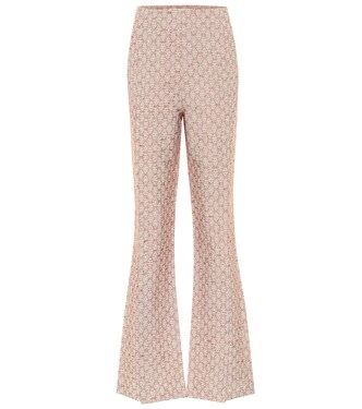 Pantalon évasé en jacquard de coton et lin mélangés | Acne Studios