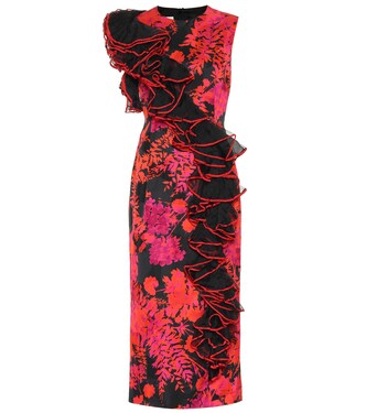 Robe midi en jacquard de coton mélangé | Dries Van Noten