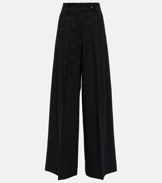 Pantalon ample en laine mélangée à logo | Dolce&Gabbana