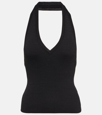 Ivey ribbed-knit halterneck silk top | Nili Lotan