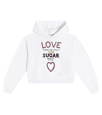 Embellished cotton hoodie | Dolce&Gabbana Kids