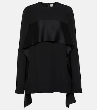 Satin-trimmed crêpe top  | Toteme