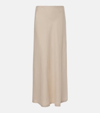 Antibes low-rise linen maxi skirt | Faithfull