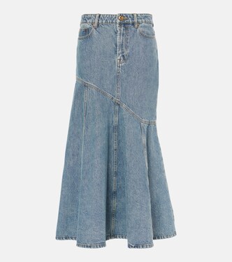 Illustration denim midi skirt | Zimmermann