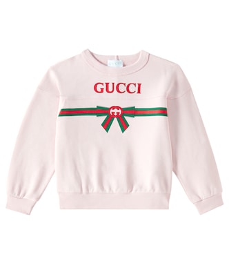 Logo printed cotton sweatshirt | Gucci Kids